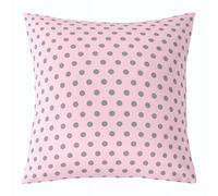 Manfei Lot de 1 housse de coussin douce et réversible de style moderne et simple, à pois - 40,6 x 40,6 cm - Motif cercles géométriques mignons - Rose et gris