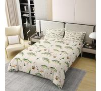 Manfei Parure de lit 3 pièces 100 % coton pour très grand lit, bar, grand poisson, brochet et poisson, housse de couette sur le thème de la chasse à la faune, décoration de chambre d'enfants, garçons