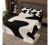 Manfei Parure de lit 3 pièces à motif d'art abstrait, noir, marron, gris, pour enfants, adolescents et adultes, couvre-lit décoratif géométrique simple avec 2 taies d'oreiller, très grand lit