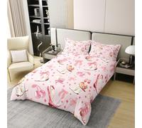 Manfei Parure de lit 3 pièces avec housse de couette 100 % coton pour très grand lit, bottes de cowboy mignons, chapeaux, nœud cerise, décoration de chambre d'enfant, garçons et filles, 2 taies