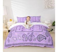 Manfei Parure de lit 3 pièces avec housse de couette bandana bohème et cachemire pour très grand lit, housse de couette bohème chic, motif floral, décoration de chambre d'enfant, garçons et filles, 2