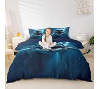 Manfei Parure de lit 3 pièces sur le thème des animaux marins, housse de couette avec fermeture éclair, décoration de chambre pour enfants, garçons et filles, 2 taies d'oreiller, sans couette