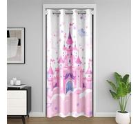 Manfei Rideau de porte château de rêve pour porte d'intimité, rideau de porte d'amour papillon pour décoration de salon, rideaux sur le thème des contes de fées, rose, violet, blanc, 1 panneau, 132,1