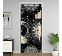 Manfei Rideau de porte occultant esthétique et sombre pour chambre à coucher, porte, salon, soleil mystique avec nuages, étoiles, décoration de chambre d'enfant, garçons et filles, 132,1 x 203,2 cm, 1