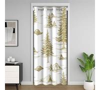 Manfei Rideau de porte OVNI avec motif d'alien pour porte, intimité, tente, arbres, mystère, extraterrestres, rideaux de porte de placard pour salon, rideaux occultants vintage vert clair, 132,1 x