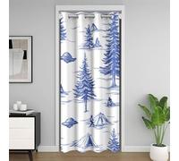 Manfei Rideau de porte OVNI extraterrestre pour porte, intimité, tente, arbres, mystère, extraterrestres, rideaux de porte coulissante, rideaux de porte de placard vintage esquisse pour séparateur de