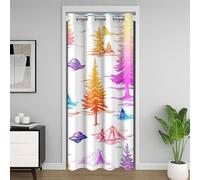 Manfei Rideau de porte OVNI pour porte d'intimité, tente, arbres, mystère, extraterrestres mystérieux, rideau de porte de placard pour chambre à coucher, rideaux occultants ombrés colorés, violet