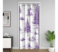 Manfei Rideau de porte OVNI pour porte, intimité, tente, arbre, mystère, extraterrestres, rideau de porte de placard pour salon, rideaux occultants vintage violet, 132,1 x 203,2 cm (l x L)
