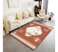 Manfei Tapis de couloir de cowboy aztèque sud-ouest pour intérieur - Tapis d'entrée pour enfants, garçons et filles - Tapis antidérapant et absorbant - Motif cactus du désert occidental - 1,8 x 1,3 m