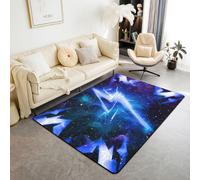 Manfei Tapis de sol antidérapant avec motif de foudre, univers galaxie espace 3D, tapis d'entrée, décoration de salon, chambre à coucher, 0,9 x 1,5 m