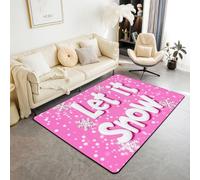 Manfei Tapis de sol d'intérieur avec flocons de neige et pois blancs pour décoration de chambre d'enfants et de garçons et filles - Tapis antidérapant et absorbant - 1,4 x 1,9 m (rectangulaire)