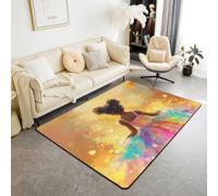 Manfei Tapis de sol doux et confortable pour salon, chambre à coucher, motif princesse féminine - Tapis décoratif coloré pour chambre à coucher, motif ballet, étoiles rêveuses, ballet - 0,9 x 12,7 cm