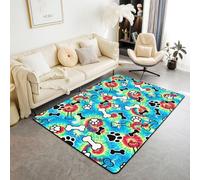 Manfei Tapis d'intérieur à imprimé de pattes de chien mignon - Tapis de sol d'intérieur pour décoration de chambre d'enfants de garçons et de filles - Tapis absorbant et antidérapant - 1,8 x 1,2 m