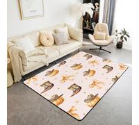Manfei Tapis d'intérieur antidérapant et absorbant sur le thème de l'automne, motif citrouille, bottes de cowboy occidental, chapeau, tapis d'entrée pour enfants, garçons et filles, 1,2 x 1,1 m