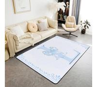 Manfei Tapis d'intérieur motif lettre L à l'aquarelle avec nœud floral et nœud pour décoration de chambre de garçons et filles, tapis antidérapant et absorbant, 1,4 x 1,1 m (rectangulaire)
