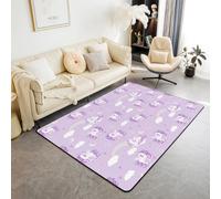 Manfei Tapis licorne de dessin animé 1,5 x 1,8 m, arc-en-ciel coloré qui ne perd pas ses poils pour chambre à coucher, salle de jeux, table de chevet, moquette romantique pour adolescents, enfants
