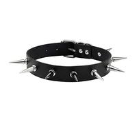Manfnee Choker à spike Punk Gothique Rock Vintage Noir Collier ras de cou Biker Homme Femme Réglable