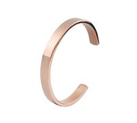 Manfnee Or rose Gravure 8mm Bracelet Jonc en Acier Inoxydable Manchette ouverte Accessoire Homme Femme Bijoux à la mode Cadeau Amour Amitié Personnalisation