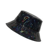 Manfnee Rave Seau Chapeau pour Hommes et Femmes - Imperméable, Métallique, Hip Hop, Large Chapeau de Pêcheur et de Soleil