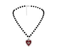 Manfnee Red Devil's Eye Gothic Y2k Hallowen Collier avec Pendentif Coeur pour les Femmes