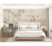 ManFototapete Papier Peint Intissé Conception Artistique Peinte À La Main En Bambou De Montagne Décoration Murale Poster Tableaux Muraux Salon Chambre Art Mural 200(W) X140(H) Cm