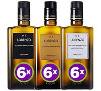 Manfredi Barbera - Collection LORENZO - Huile d'olive extra vierge - Fabriqué en Italie (Tris LORENZO, 6 paquet/pièce)