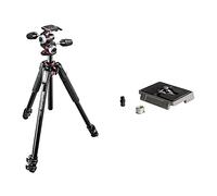 Manfrotto 055 Trépied Photographique Professionnel MK055XPRO3-3W avec Une Rotule à 3 Directions (3D) et avec Colonne Centrale Horizontale pour Mirrorless jusqu'à 8 kg & 200PL Plateau Rapide