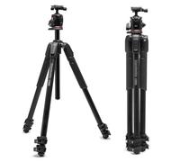Manfrotto 055XPRO AS, Trépied 4 Sections Alu pour Appareil Photo, Kit Rotule Ball XPRO, Colonne 90 Degrés, Charge Admissible 15 kg, Plateau Arca-Swiss, Appareil Reflex/Hybride, Pied Appareil Photo