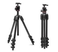 Manfrotto 055XPRO AS, Trépied 4 Sections Fibre de Carbone pour Appareil Photo, Kit Rotule Ball XPRO, Colonne 90 Degrés, Charge 15 kg, Plateau Arca-Swiss, Appareil Reflex/Hybride, Pied Appareil Photo