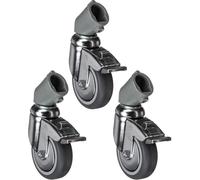 Manfrotto 110 75 mm avec Freins à roulettes pour Tous Les diamètres de Jambe 22 mm - Lot de 3