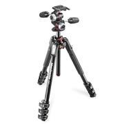 Manfrotto Kit Trépied 190XPRO en Aluminium à 4 Sections avec Rotule 3D - Trépied Photo Professionnel pour Appareils Photo Reflex et Hybrides, Accessoires Inclus