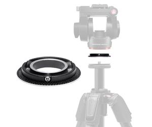 Manfrotto Adaptateur à Base Plate 60mm, Compatible avec la Rotule Vidéo MVH500XAH, Anti-Rotation pour Trépieds avec Vis Pointeau, Léger et Durable