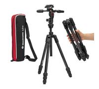 Manfrotto Befree GT Pro Trépied de Voyage 4 Sections en Fibre de Carbone avec tête panoramique 3 Directions Noir
