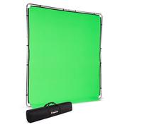 Manfrotto EzyFrame Kit de Fond Pliable Photo/Vidéo Grand Format - 2 x 2,3 m - Chroma Key Vert - Cadre en Aluminium Rapide à Assembler - Fourni avec Étui de Transport Rigide et Compact - LL LB7946