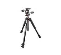 Trépied Manfrotto 055 - 3 sections aluminium + rotule 3D - Poids max 8 kg - Niveau à bulle intégré
