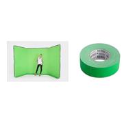 Manfrotto LL LB7622 Panoramic Background (4m) - Chromakey Green & Gaffer Chroma Key Vert de 50 mm x 50 m - Ruban Adhésif Premier Choix - Fixation Résistante