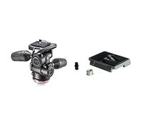 Manfrotto MH804-3W Tête de trépied pour Appareil Photo Noir & 200PL, Plaque de dégagement Rapide avec vis 1/4 Pouce, Compatible avec DSLR, Appareil Photo Compact, sans Miroir