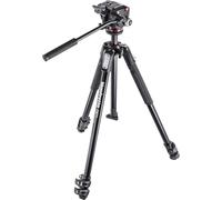 Manfrotto MK190X3-2W Kit Trépied en Aluminium à 3 Sections avec Tête Fluide 2D - Trépied Photo/Vidéo pour Appareils Reflex et Hybrides, Noir/Anthracite