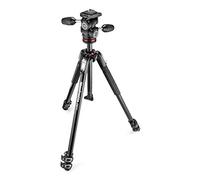 Manfrotto MK190X3-3W Kit Trépied en Aluminium à 3 Sections avec Tête Fluide 3D - Trépied Photo/Vidéo pour Appareils Reflex et Hybrides, Noir/Anthracite