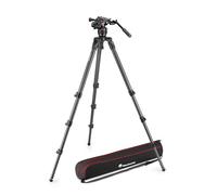 Manfrotto MVK608CTALL Rotule Vidéo Fluide Nitrotech 608 avec Trépied Monotube en Fibre de Carbone pour Appareils Photo Reflex ou Hybrides et Caméras Vidéo - Charge Admissible 14 kg