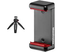 Manfrotto PIXI Trépied de Table pour Appareil Photo Numérique, fabriqué en Italie, Noir, MTPIXIMII-B & MCLAMP Pince Universelle pour Smartphone avec Pas de Vis 1/4 Noir