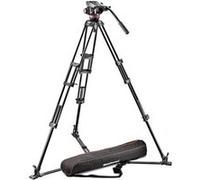 Manfrotto Kit rotule vidéo fluide MVH502A + trépied aluminium – Friction réglable, bol 75/60 mm Noir