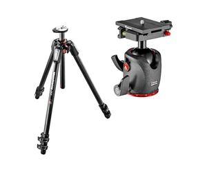 Manfrotto Trépied 055 Fibre de Carbone 3 Sec. et Rotule Ball XPRO, Plateau Rapide Top Lock, Haute Précision, Mouvement Fluide, Équipement Photo, Création de Contenu, Poids 2,6kg, Charges Jusqu’à 15kg