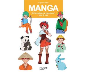 Manga 60 modèles à dessiner pas à pas - Evgeniia Raffin - Mango - broché - Guide