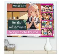 Manga Café Träume - Kawaii Anime-Kalender voller süßer Momente (hochwertiger Premium Wandkalender 2026 DIN A2 quer), Kunstdruck in Hochglanz: Süße ... - ein Jahr voller Gefühle für Anime-Fans
