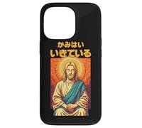Manga chrétien Anime Jésus Méditation Dieu est Vivant Art Coque pour iPhone 13 Pro