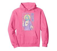 Manga chrétien Jésus Sacré Cœur Kawaii Anime Rose Pastel Sweat à Capuche