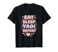 Manga d'amour pour garçon Eat Sleep Yuri Yaoi Repeat T-Shirt