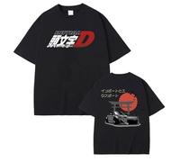 Manga Initial D Classic Movie Initial D T-Shirts Takumi Fujiwara Top Takumi Fujiwara Tee Fujiwara AE86 Printing Top New Initial D Red Sun Short Sleeves for Unisex Adult