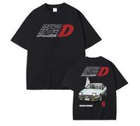 Manga Initial D Classic Movie Initial D T-Shirts Takumi Fujiwara Top Takumi Fujiwara Tee Fujiwara AE86 Printing Top New Initial D Red Sun Short Sleeves for Unisex Adult